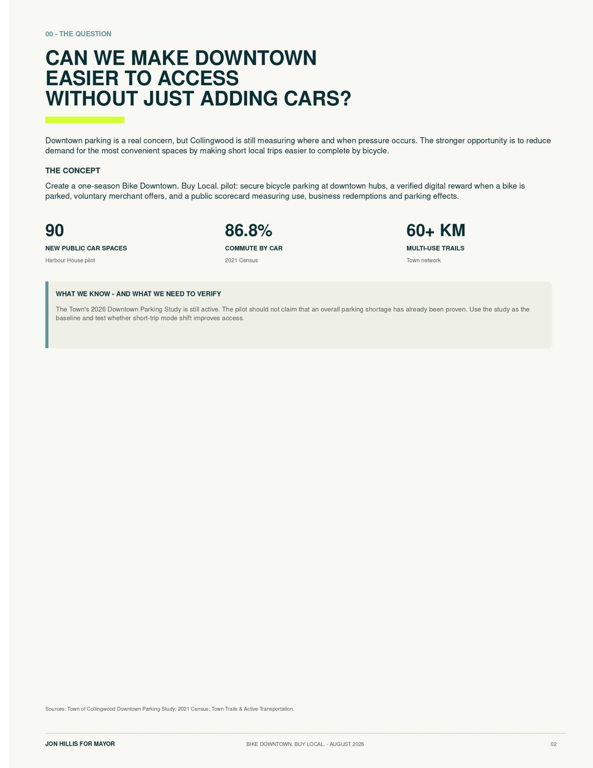 The question — page 2 of 15 of the Bike Downtown, Buy Local report
