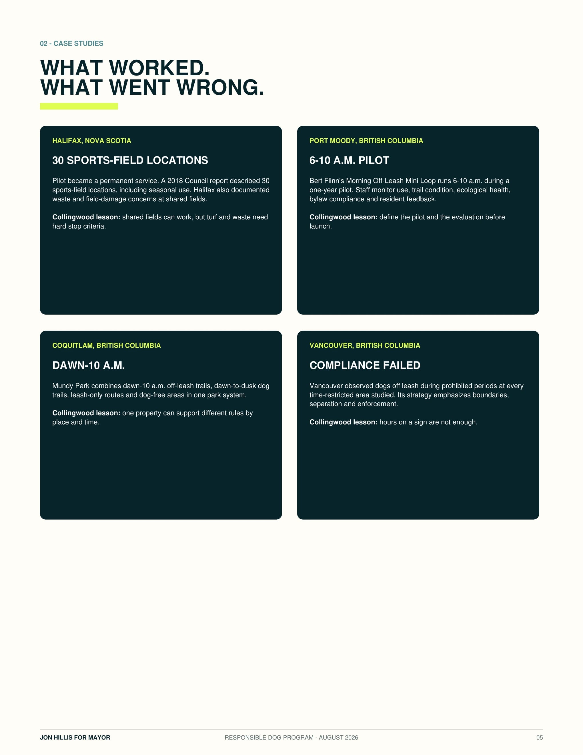 Case studies — page 5 of 14 of the responsible dog program