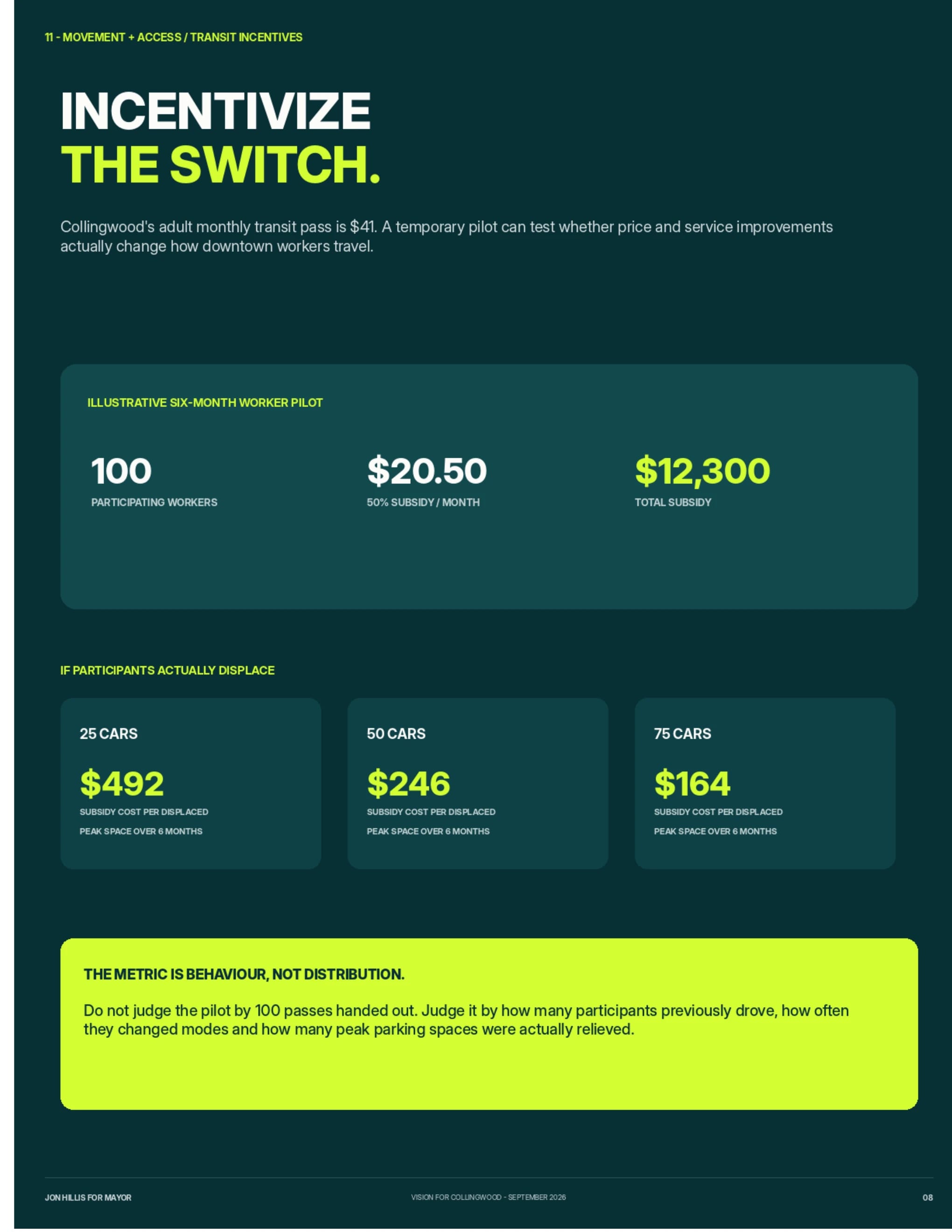 Transit incentives — page 10 of 15 of the movement and access report