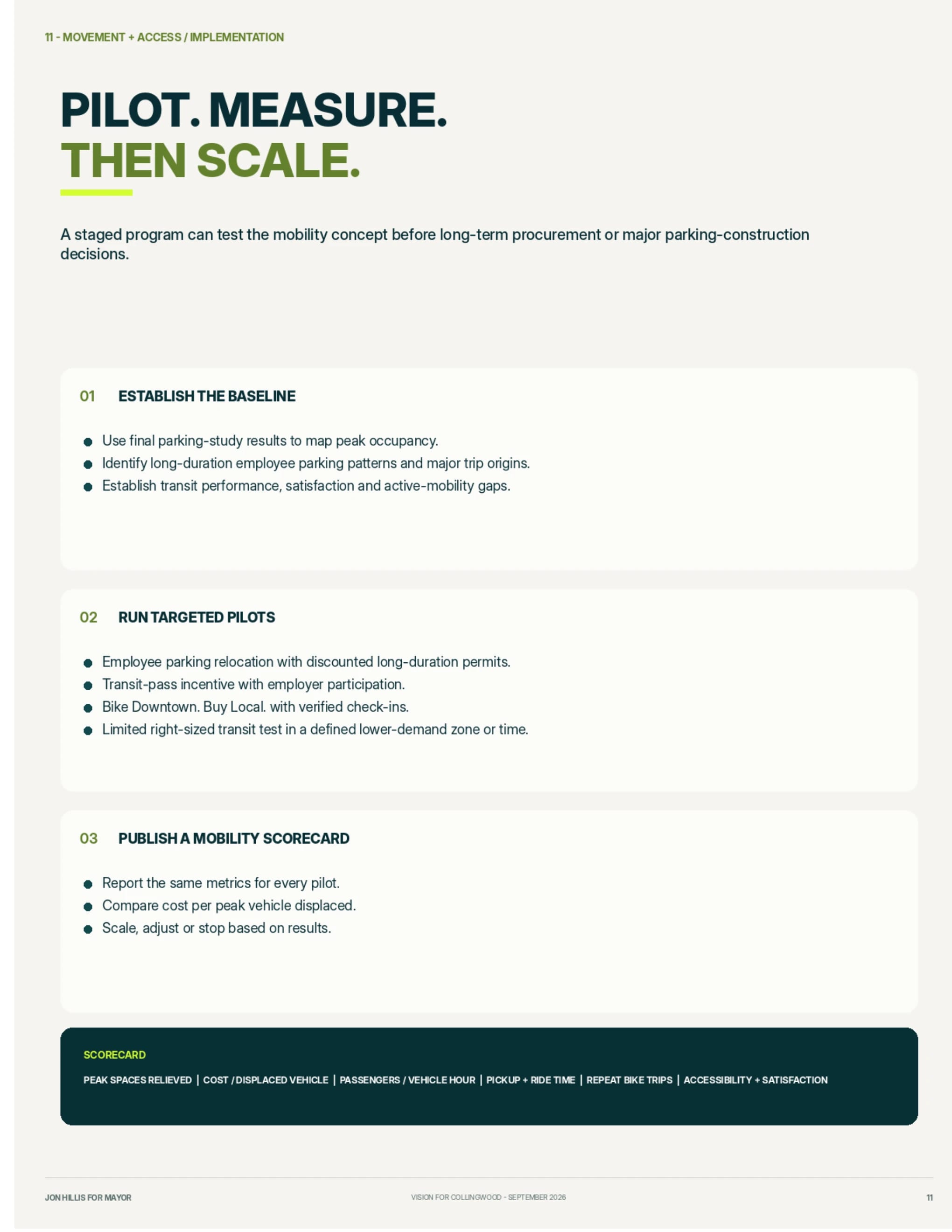 Implementation — page 13 of 15 of the movement and access report
