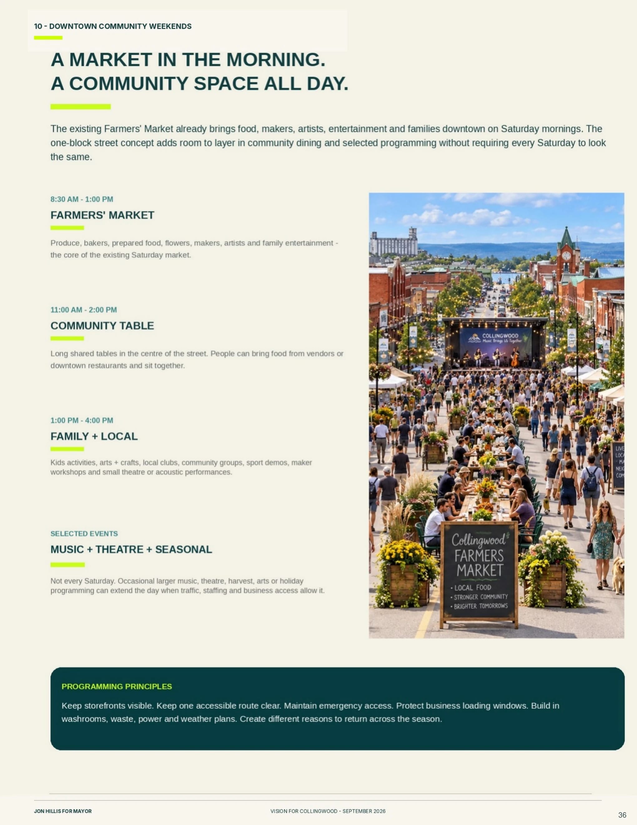 Downtown community weekends — page 36 of 62 of the Vision for Collingwood