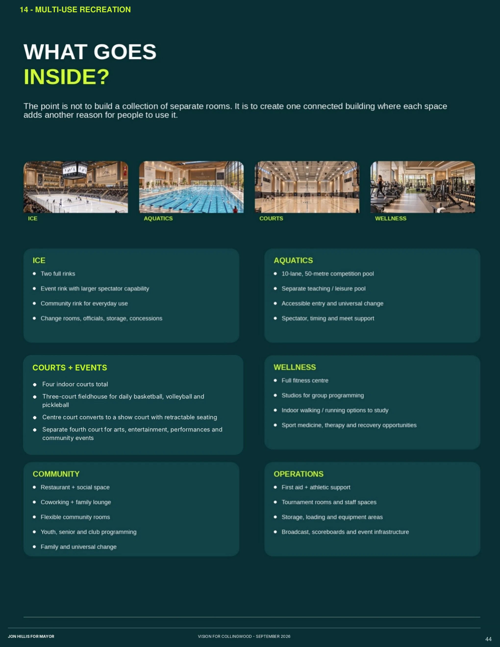 Collingwood Club / recreation — page 44 of 62 of the Vision for Collingwood