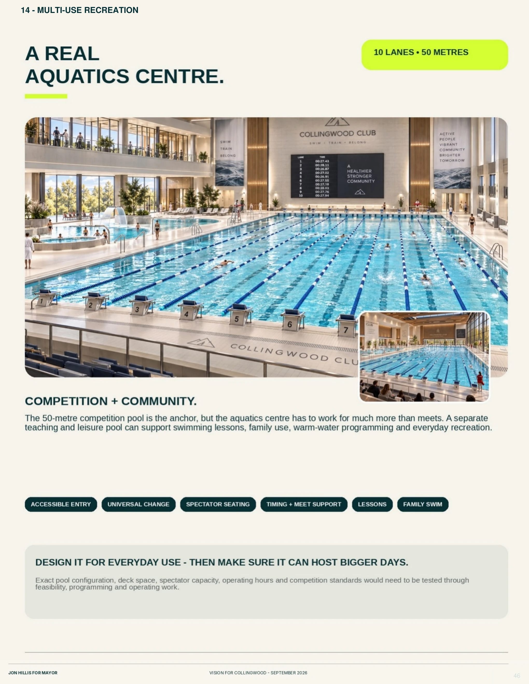 Collingwood Club / recreation — page 46 of 62 of the Vision for Collingwood