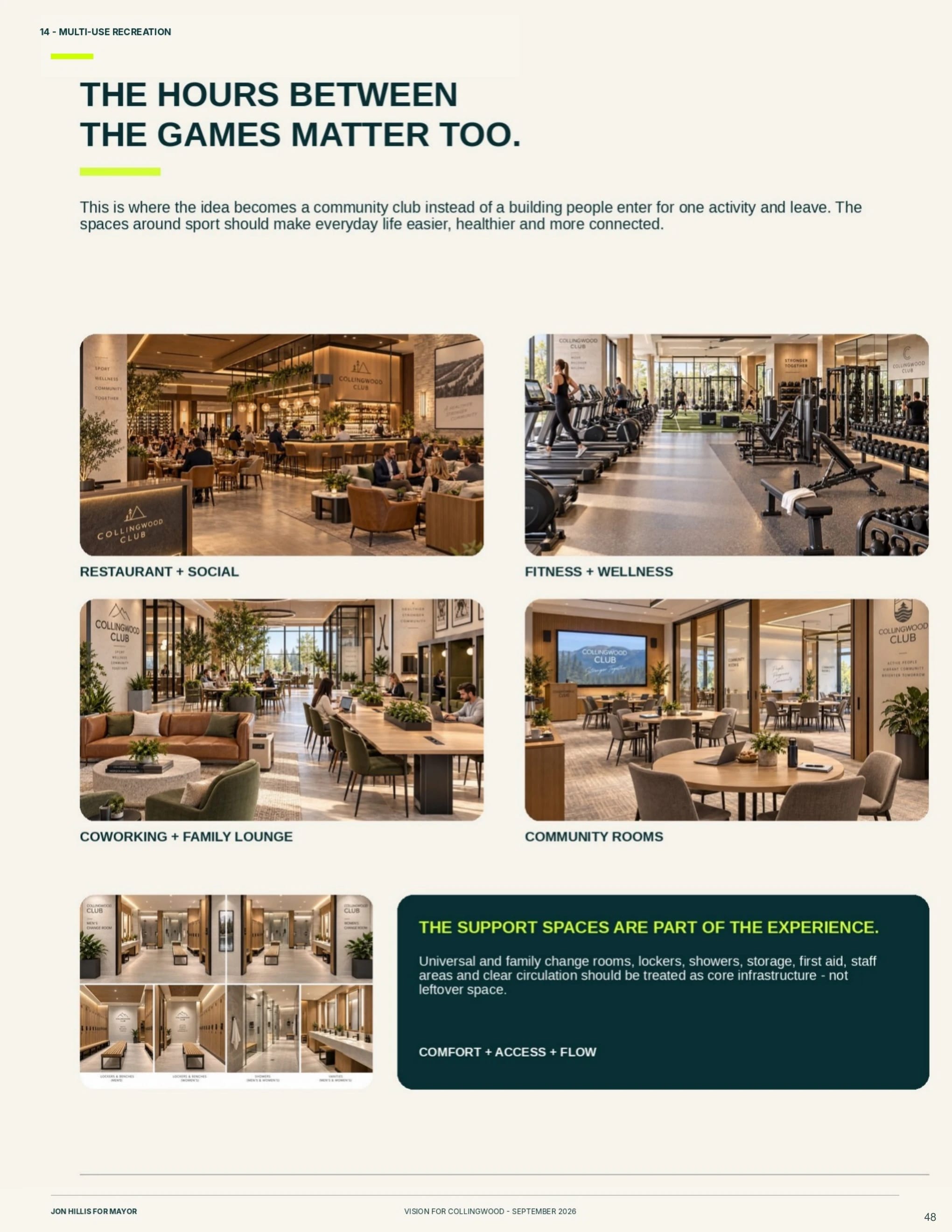 Collingwood Club / recreation — page 48 of 62 of the Vision for Collingwood