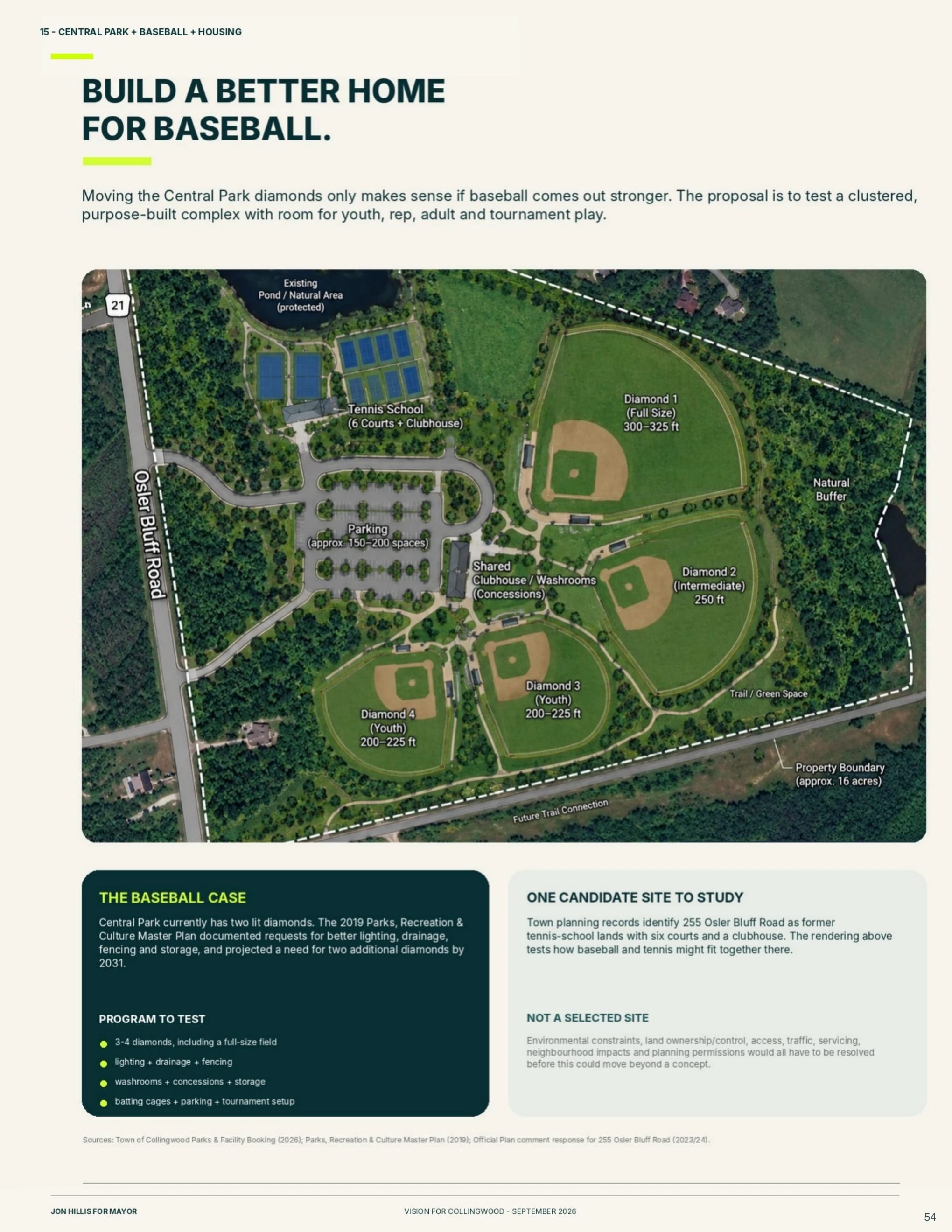 Central Park + baseball + housing — page 54 of 62 of the Vision for Collingwood