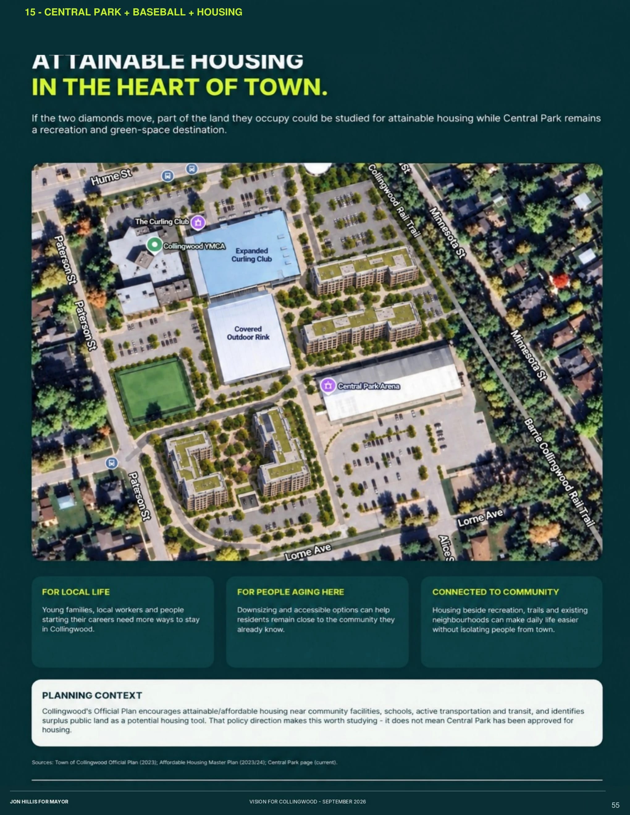 Central Park + baseball + housing — page 55 of 62 of the Vision for Collingwood