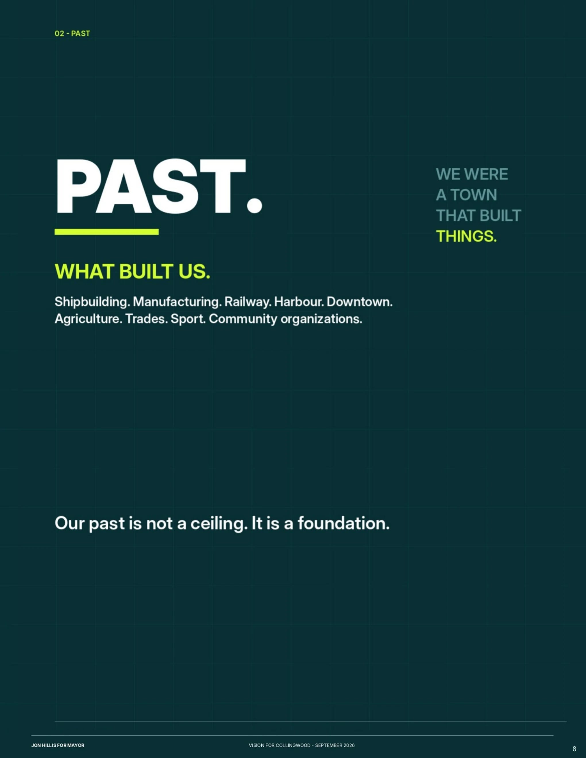 Past. Present. Possible. — page 8 of 62 of the Vision for Collingwood