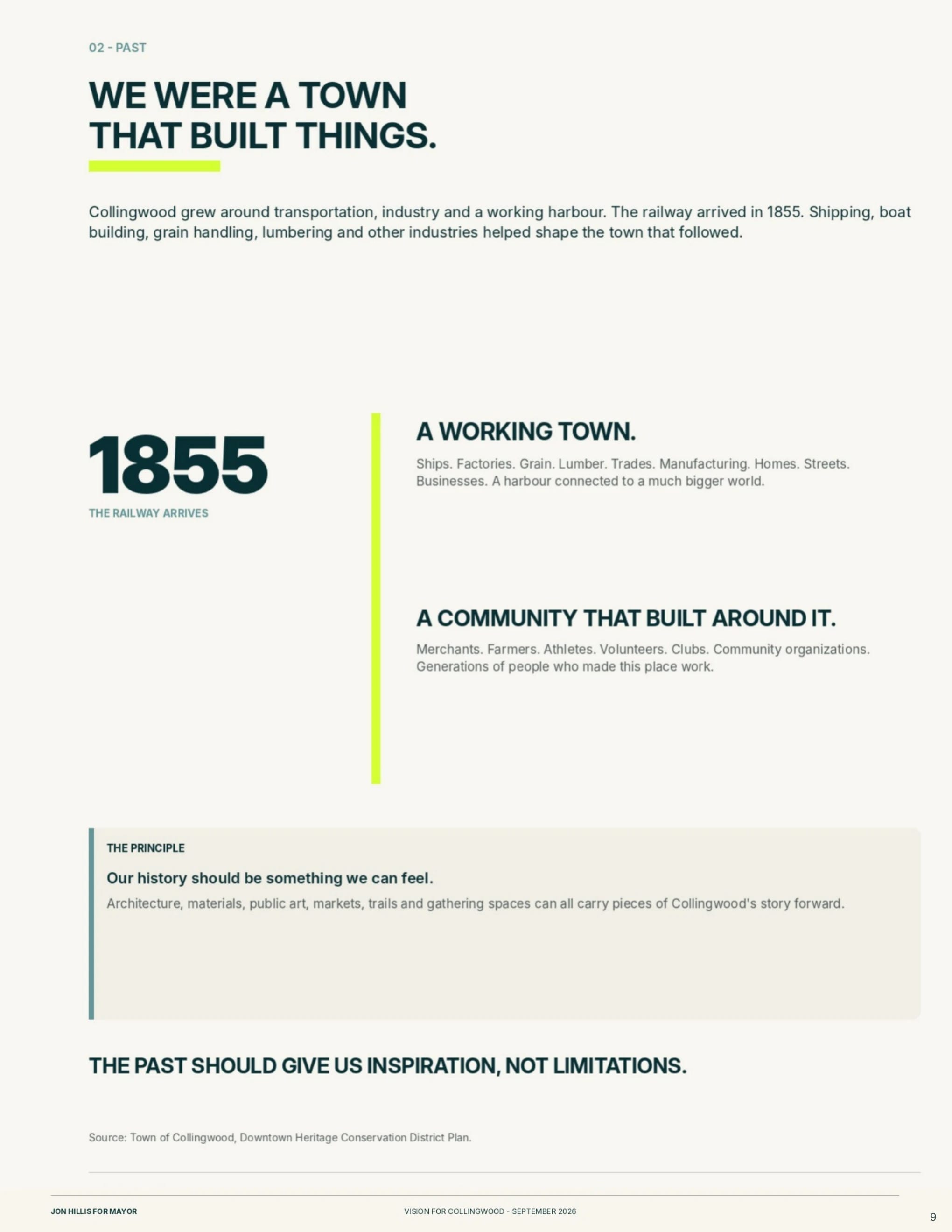 Past. Present. Possible. — page 9 of 62 of the Vision for Collingwood