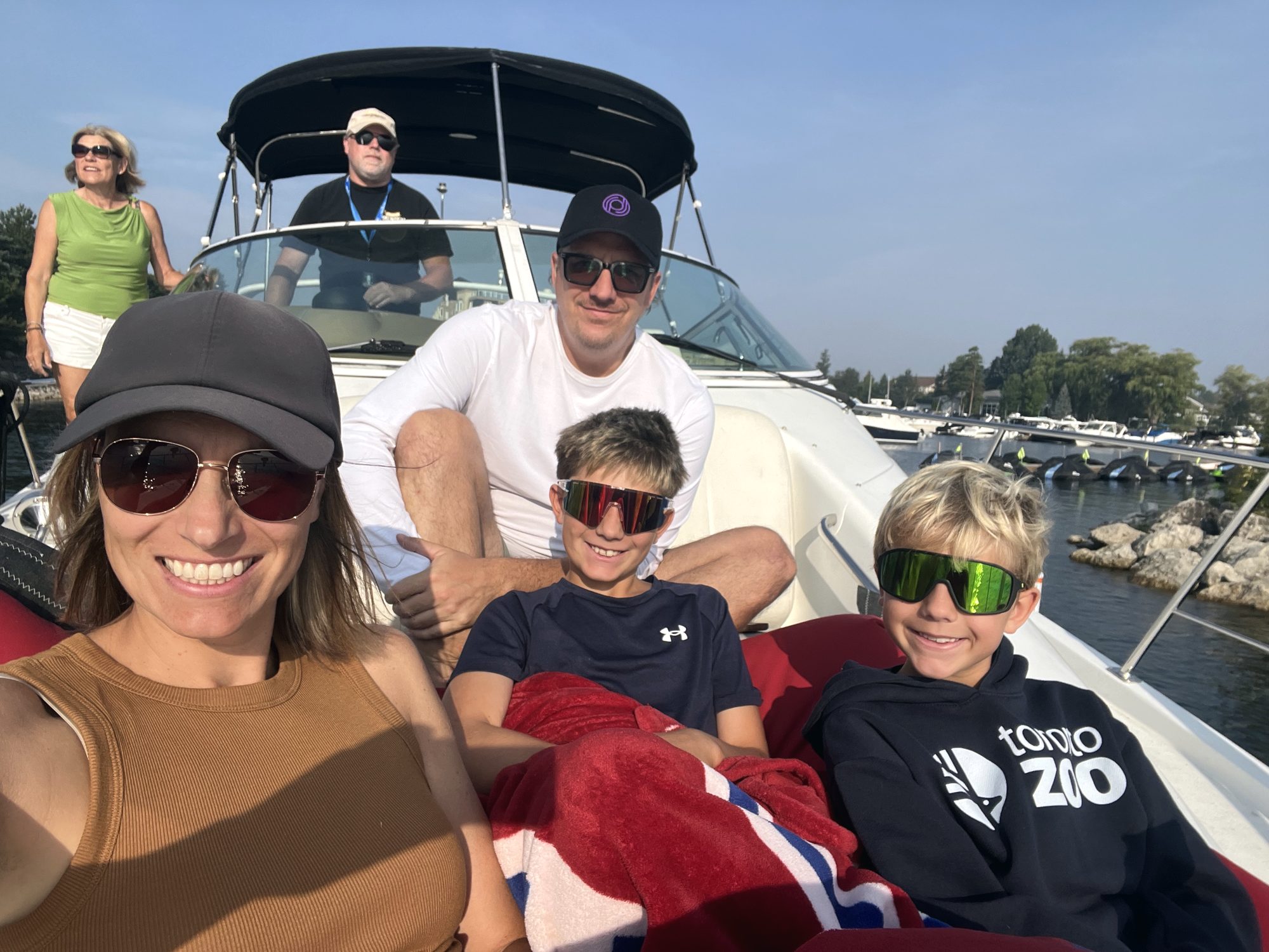 The Hillis family out on Georgian Bay on a summer evening.